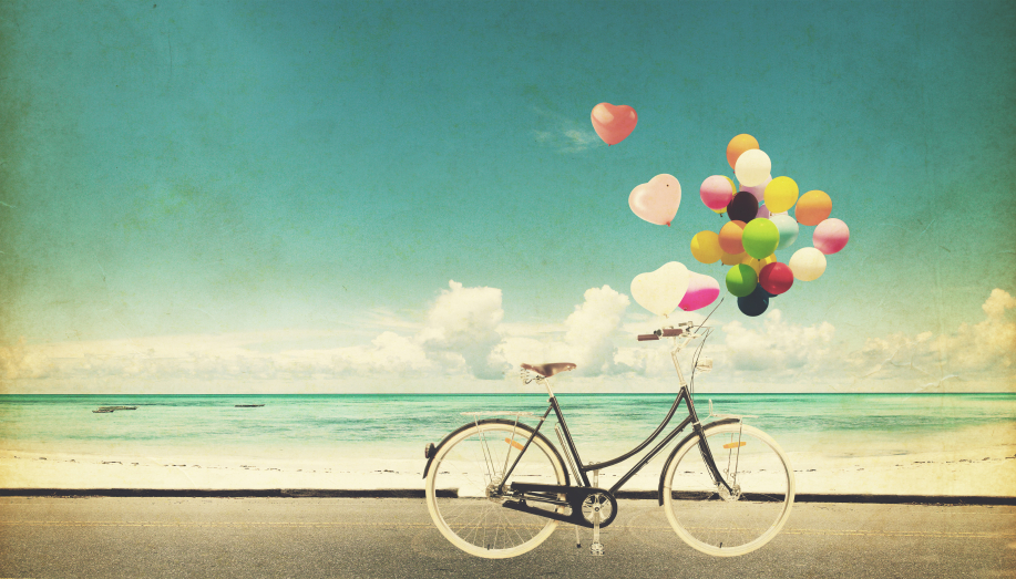 Fahrrad mit Ballons