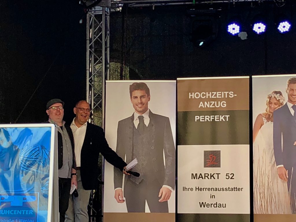 Stadtfest Werdau, Carsten Riedel und NIco Kutschenreuter beim Blödeln